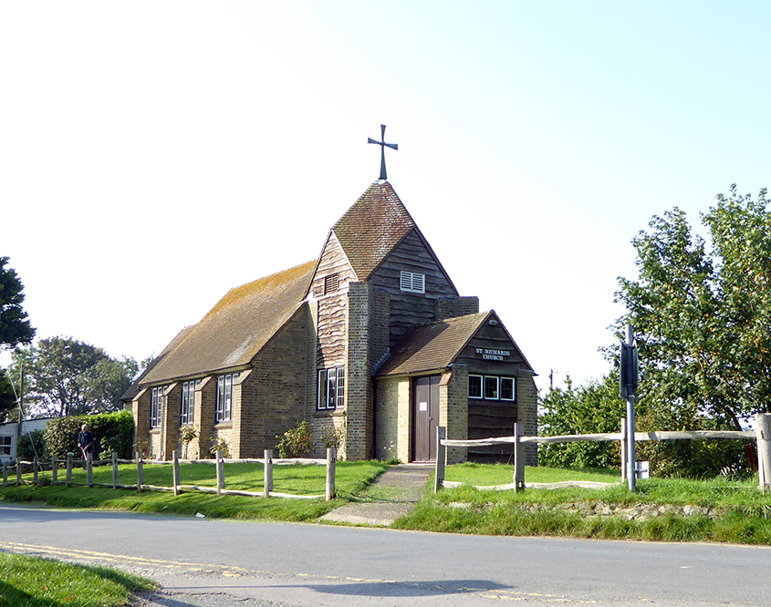 image of small church, St Richards in Winchelsea Beach
